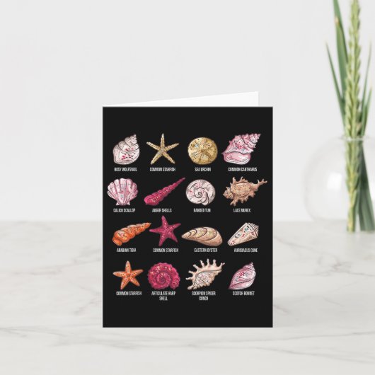 Soorten Seashells Beach Shelling Conch Zee Shell Kaart (Voorkant)