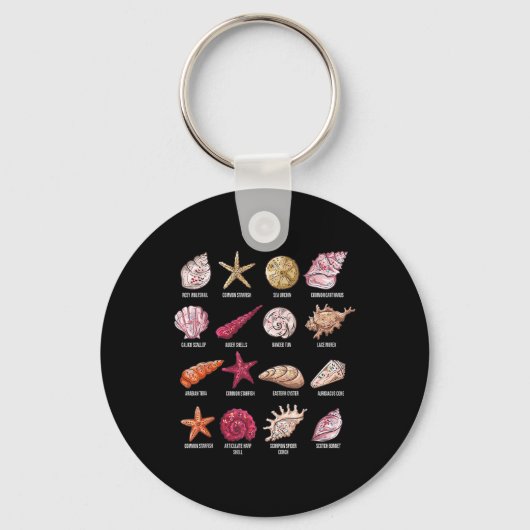 Soorten Seashells Beach Shelling Conch Zee Shell Sleutelhanger (Voorkant)
