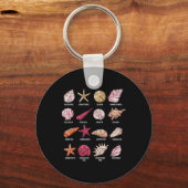 Soorten Seashells Beach Shelling Conch Zee Shell Sleutelhanger (Voorkant)