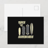 Soorten skateboarder skateboarder uitnodiging briefkaart (Voorkant / Achterkant)