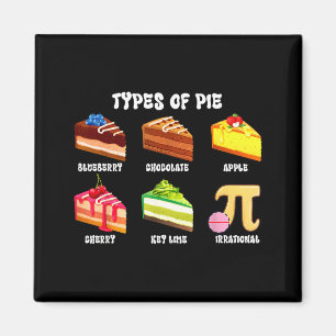 Soorten taart Leuke Pi-dag Geek 3.14 Wiskunde Jong Magneet