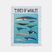 Soorten walvissen en zoogdiervariëteiten fleece deken (Voorkant)