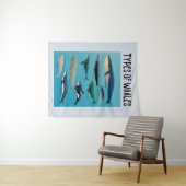 Soorten walvissen en zoogdiervariëteiten wandkleed (In Situ (horizontaal))