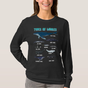 Soorten Walvissen Oceaan Mariene Biologie Educatie T-shirt