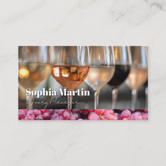 Soorten wijnen voor proeverijen visitekaartje (Voorkant)