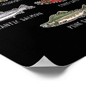 Soorten zalmvis voor zalm Gevist Poster (Hoek)