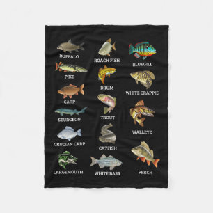 Soorten zoetwatervis Gevist visser Fleece Deken