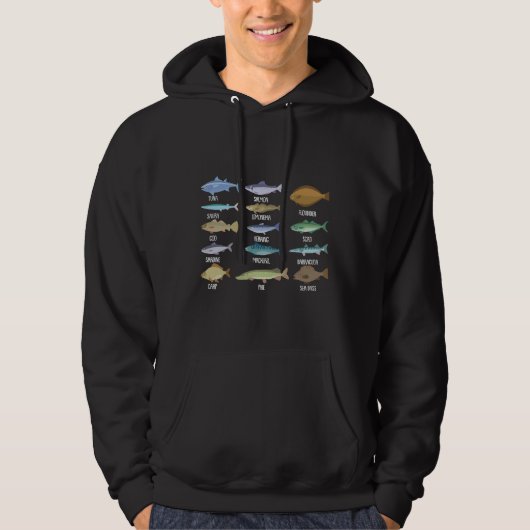 Soorten zoetwatervis hoodie (Voorkant)