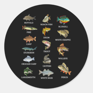 Soorten Zoetwatervis Soorten Vissen Vissen Visser Ronde Sticker