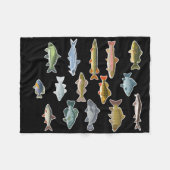 Soorten Zoetwatervis Vissen Fleece Deken (Voorkant (Horizontaal))