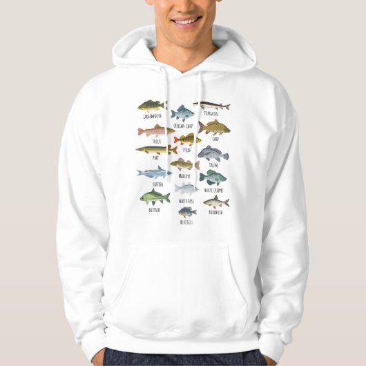 Soorten Zoetwatervis Vissen Hoodie (Voorkant)