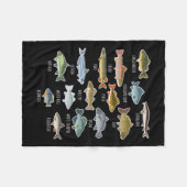 Soorten zoetwatervissoorten Gevist Fleece Deken (Voorkant (Horizontaal))