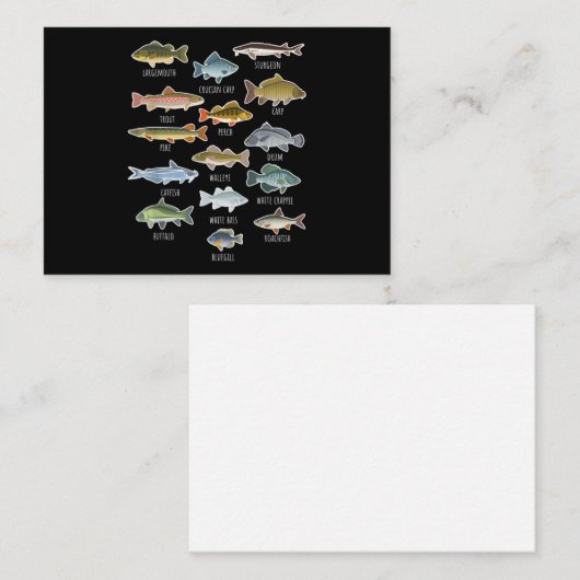 Soorten zoetwatervissoorten Gevist Notitiekaartje (Voorkant / Achterkant)