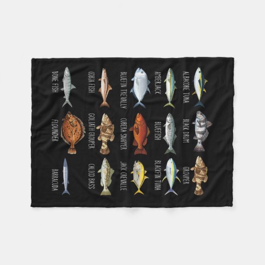 Soorten zoutwatervissoorten Biologie Vist Lo Fleece Deken (Voorkant (Horizontaal))