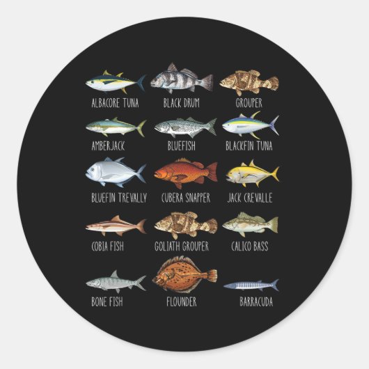 Soorten zoutwatervissoorten Biologie Vist Lo Ronde Sticker (Voorkant)