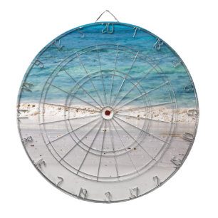 Soortgelijk strand en turkooisblauw zee dartbord