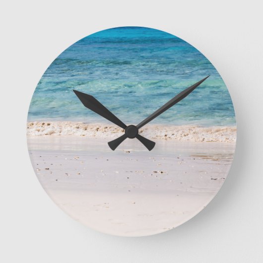 Soortgelijk strand en turkooisblauw zee ronde klok (Voorkant)