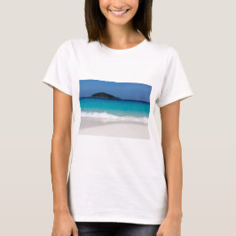 Soortgelijk strand en turkooisblauw zee t-shirt