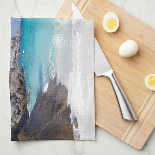 Soortgelijk strand en turkooisblauw zee theedoek (Quarter Fold)