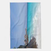 Soortgelijk strand en turkooisblauw zee theedoek (Verticaal)