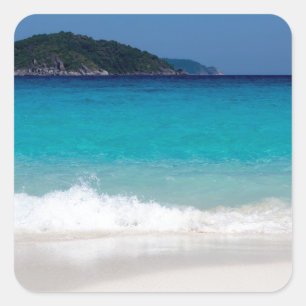 Soortgelijk strand en turkooisblauw zee vierkante sticker
