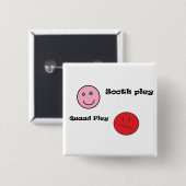 sooth pley quaad pley vierkante button 5,1 cm (Voorkant /achterkant)