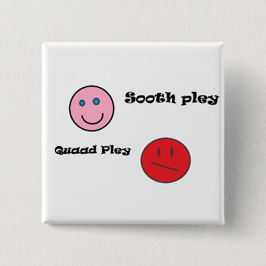 sooth pley quaad pley vierkante button 5,1 cm (Voorkant)