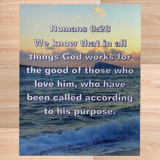 Soothing Bible Verse Romans 8:28 Christian Legpuzzel