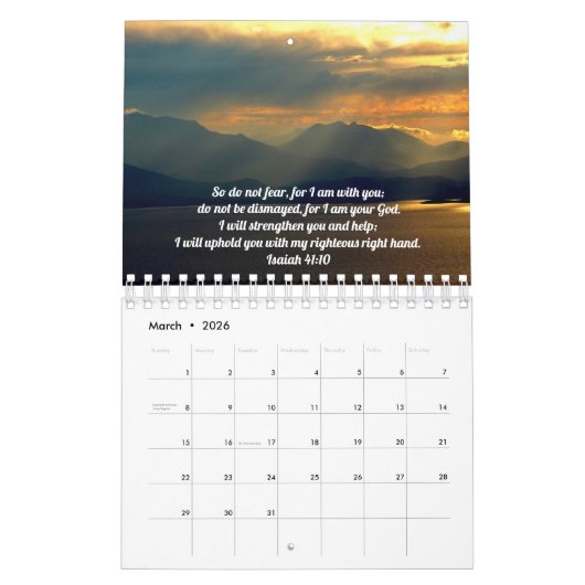 Soothing Bible Verses Custom Christian Kalender (Mar 2026)