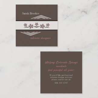 Soothing Earth Tones Cherry Blossom Business Card Vierkante Visitekaartje