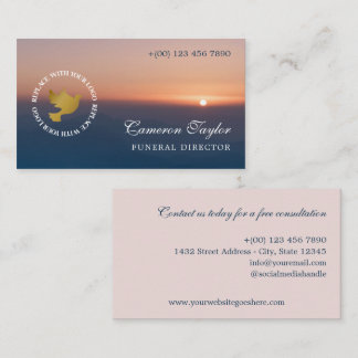 Soothing Sunset Add Logo Funeral Director Visitekaartje
