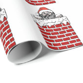 Sooty Santa in Chimney Cadeaupapier (Rol Hoek)