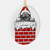 Sooty Santa in Chimney met kerstversiering Keramisch Ornament (Rechts)