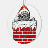 Sooty Santa in Chimney met kerstversiering Keramisch Ornament (Links)
