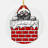 Sooty Santa in Chimney met kerstversiering Keramisch Ornament (Achterkant)