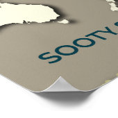 Sooty Shearwater Migration Map – Minimalistisch Poster (Hoek)