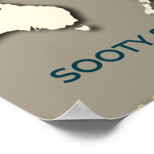 Sooty Shearwater Migration Map – Minimalistisch Poster (Hoek)