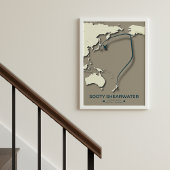 Sooty Shearwater Migration Map – Minimalistisch Poster