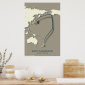 Sooty Shearwater Migration Map – Minimalistisch Poster (Keuken)
