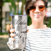 Sophia Aangepaste Naam Blauw Zwart Geïsoleerde Drinkbeker