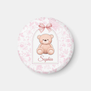 Sophia   Aangepaste Roze Teddybeer Nursery Design Magneet