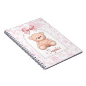 Sophia | Aangepaste Roze Teddybeer Nursery Design Notitieboek (Rechterzijde)