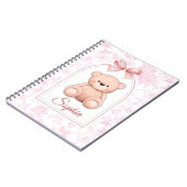 Sophia | Aangepaste Roze Teddybeer Nursery Design Notitieboek (Linkerzijde)