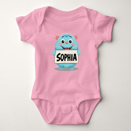 Sophia and the Friendly Blue Monster Romper (Voorkant)