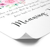 Sophia betekent Afdrukken met Roze bloemen 8x10 Poster (Hoek)