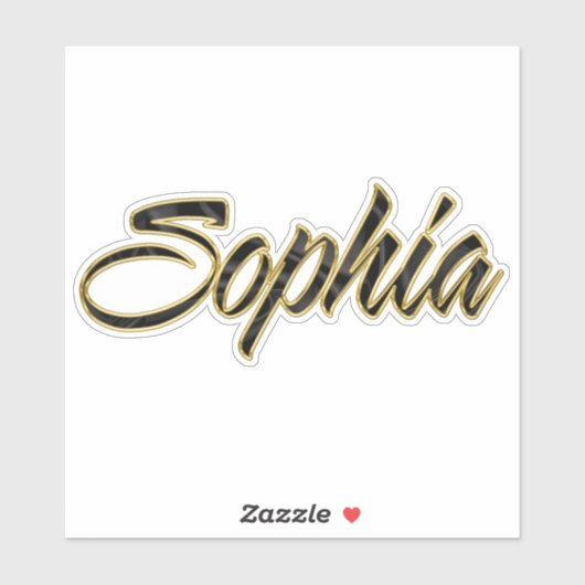 Sophia black gold Lettering Aufkleber Sticker (Vel)