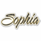 Sophia black gold Lettering Aufkleber Sticker (Voorkant)