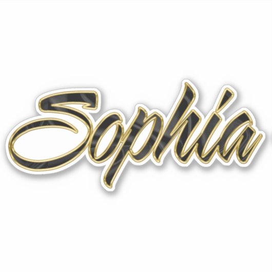 Sophia black gold Lettering Aufkleber Sticker (Voorkant)