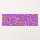 Sophia bloemen heet typografisch paars yogamat (Achterkant (horizontaal))