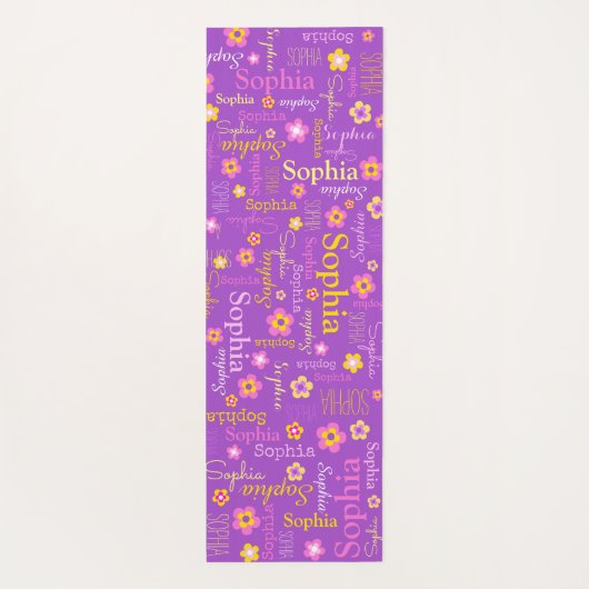 Sophia bloemen heet typografisch paars yogamat (Achterkant)